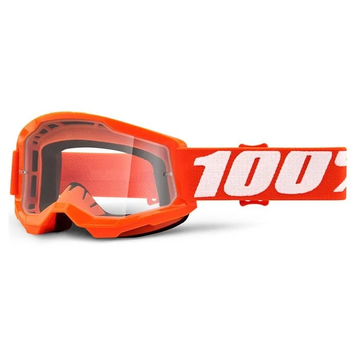 bicycle rotor resistance-100% YOUTH  STRATA2 ORANGE GOGGLE - CLEAR LENS