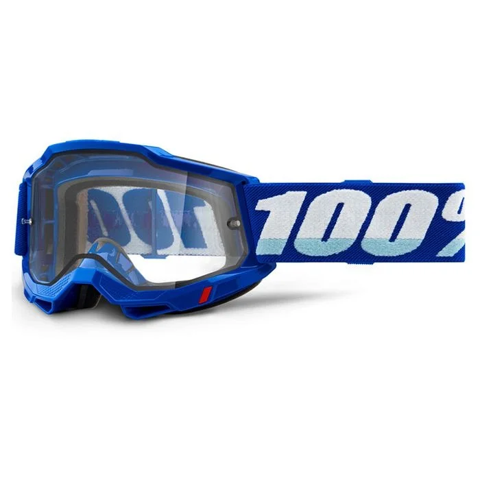 bicycle stand robustness-100% ACCURI 2 ENDURO MOTO BLUE GOGGLE - CLEAR LENS