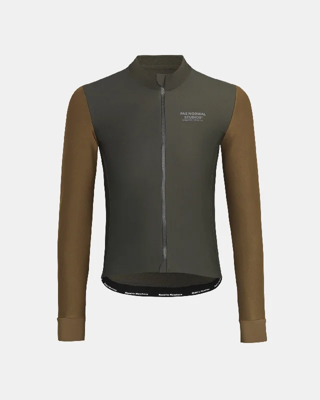 bicycle commuter signal-Mechanism Thermal Long Sleeve Jersey - Dark Olive/ Army Brown