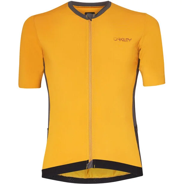 bicycle jump signal-Oakley Point to Point Short Sleeve Jersey - Amber Yellow - 2022