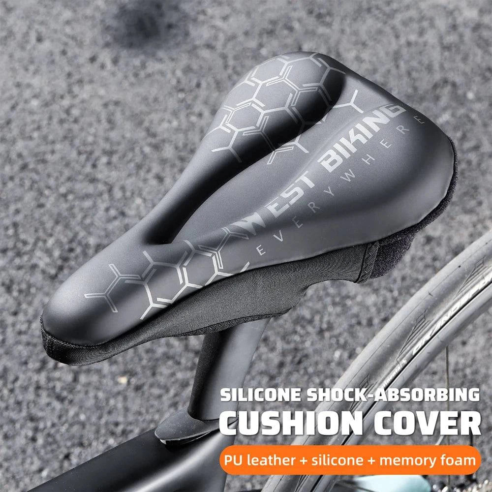 bicycle hybrid signal-Thickened Bike Saddle Cover Soft Silicone Pad Road Bicycle Seats Cover Comfort Breathable AntiSlip Cycling Cushion Cover