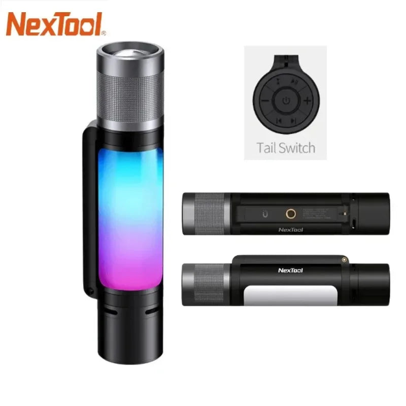 bicycle valve signal-Xiaomi Nextool Thunder 12 in 1 Music Atmosphere Flashlight Multi-functional Home Lighting Outdoor Hiking Camping Flashlight