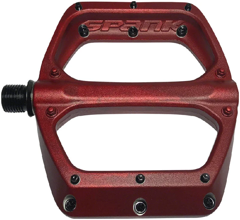 bicycle seatpost flex-Spank SPOON DC Platform Pedals Body: Aluminum Spindle: Cr-Mo 9/16 Red Pair