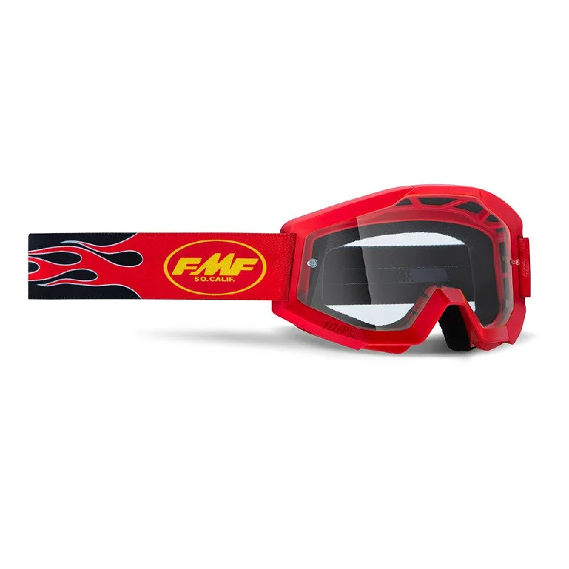 bicycle commuter signal-FMF POWERCORE GOGGLE - FLAME RED (CLEAR)