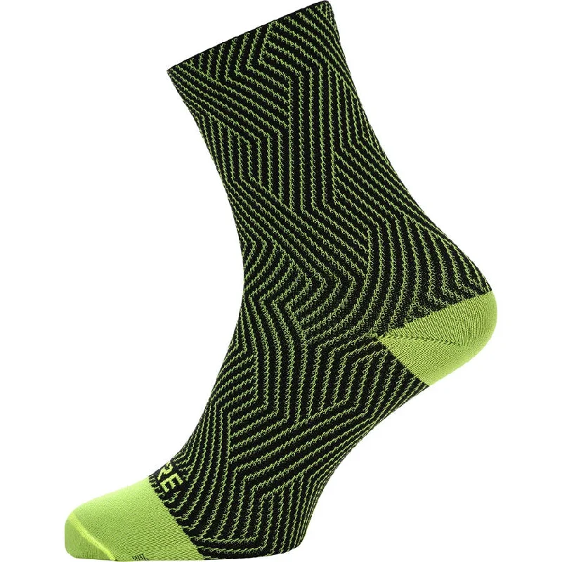 bicycle custom signal-C3 Mid Bike Socks - Yellow/Black