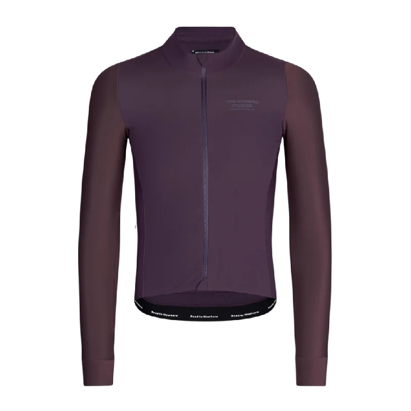 bicycle aluminum signal-Mechanism Thermal Long Sleeve Jersey - Bordeaux