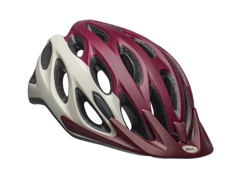 bicycle battery signal-Bell Coast MTB Helmet - Womens - Matt Maroon-Slate-Sand - 2019