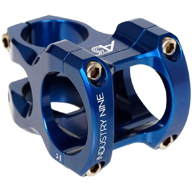 bicycle saddle signal-A318 Bike Stem - 31.8mm Clamp, +/-4.4, 1 1/8", Aluminum, Blue