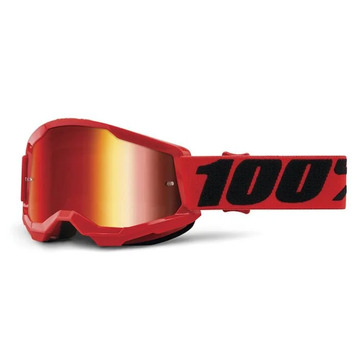 bicycle paint strength-100% YOUTH  STRATA2  RED GOGGLE - RED MIRROR LENS