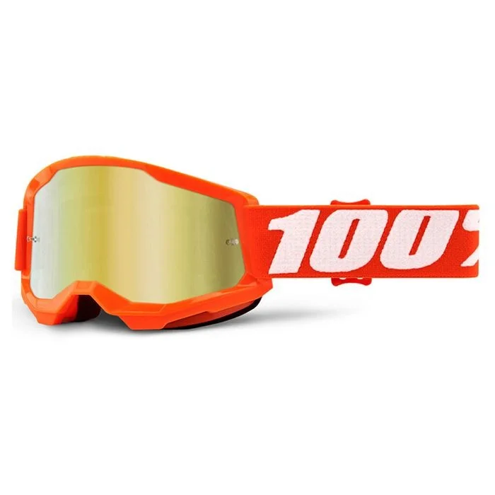 bicycle seatpost resistance-100% YOUTH  STRATA2  ORANGE GOGGLE - GOLD MIRROR LENS