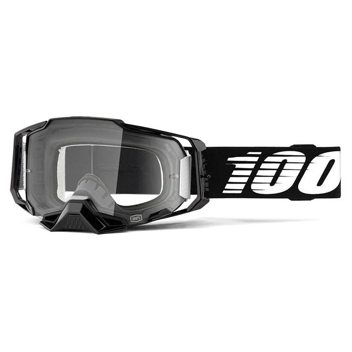 bicycle brake toughness-100% ARMEGA GOGGLE - BLACK CLEAR LENS