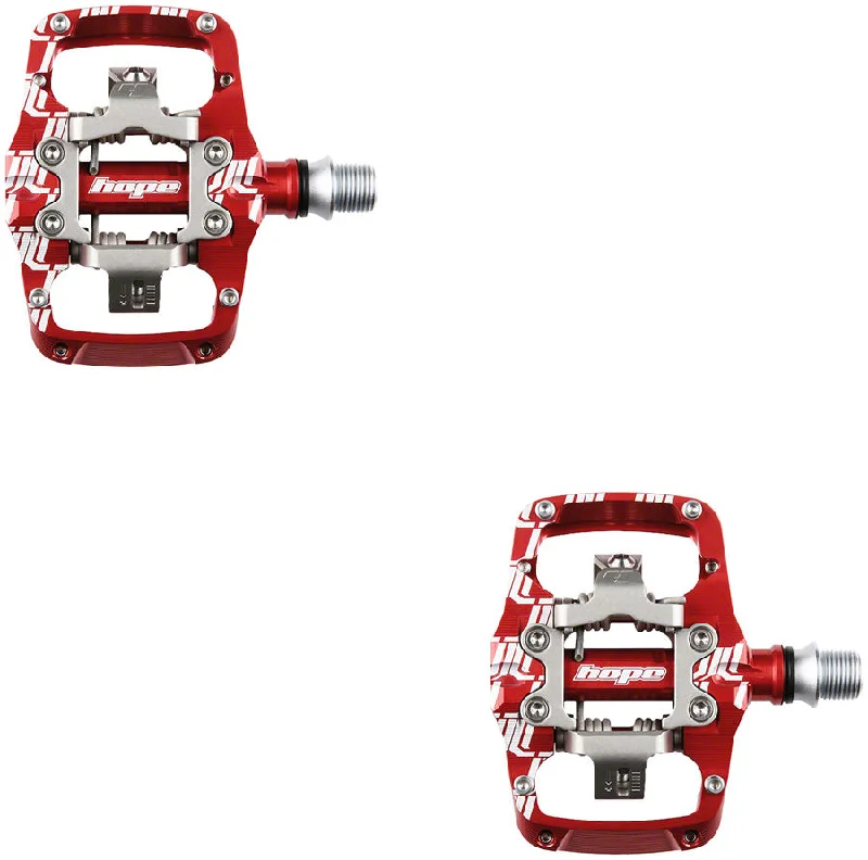 bicycle lever resilience-Hope Union TC Pedals - Dual Sided Clipless with Platform 9/16" Red