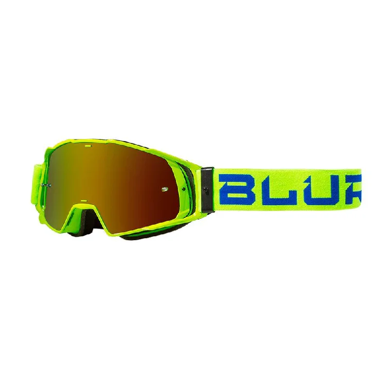 bicycle track signal-BLUR B-20 FLAT 2020 GOGGLE - HIVZ/BLUE (RADIANT RED)