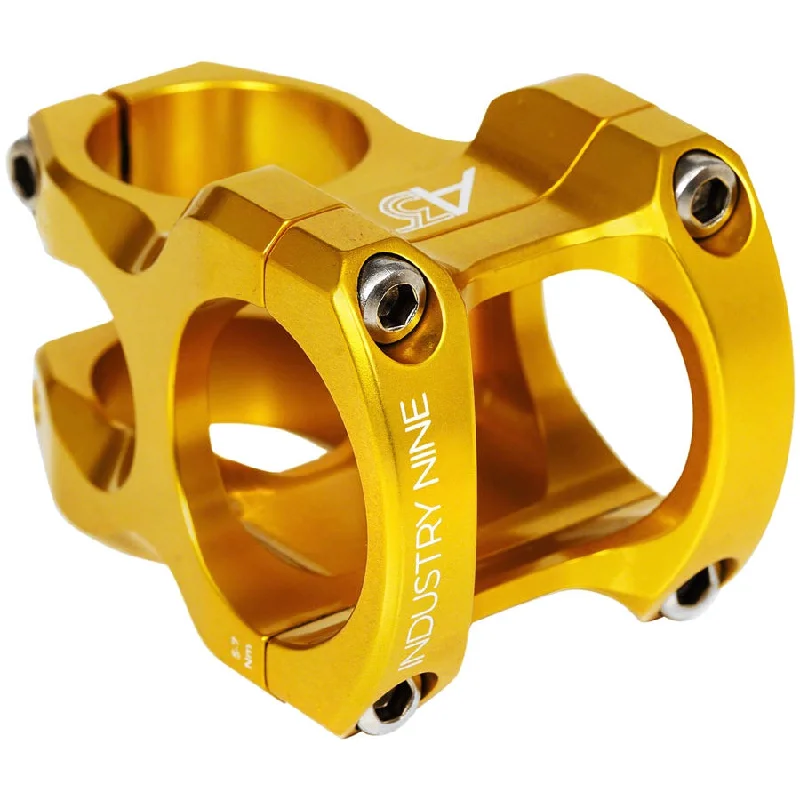 bicycle cleat signal-A35 Stem - 32mm 35mm Clamp +/-5 1 1/8" Aluminum Gold