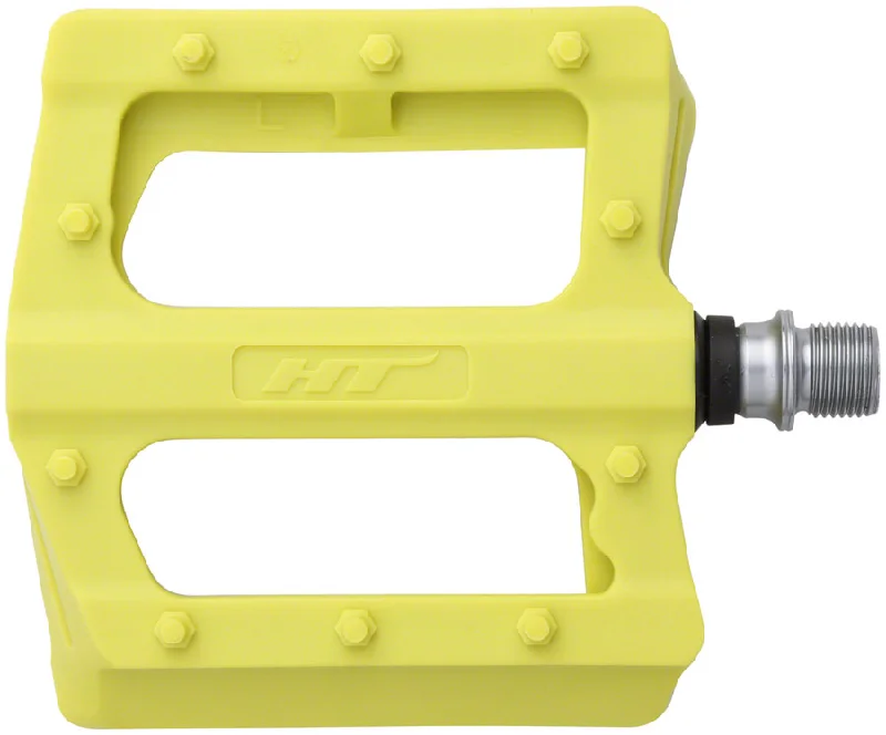 bicycle chainline width-HT Components PA12 Pedals - Platform Composite 9/16" Neon Green