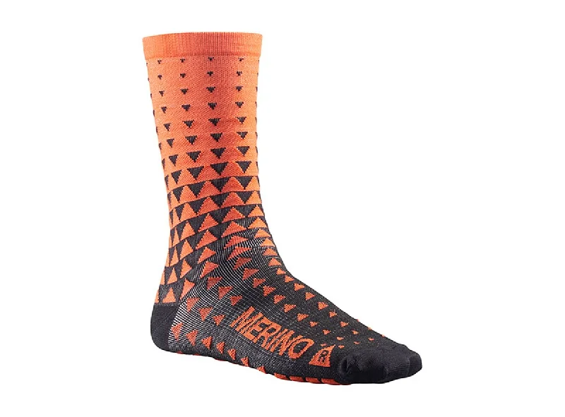 bicycle pad resilience-Mavic Ksyrium Merino Graphic Sock - Orange-Black