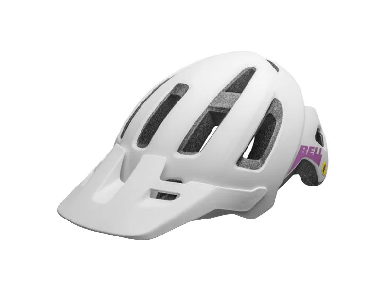 bicycle gear signal-Bell Nomad Jr. MIPS MTB Helmet - Matt White-Purple - 2020