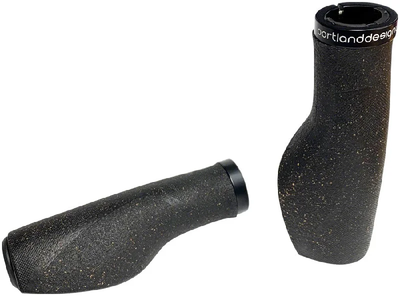 bicycle rust signal-Portland Design Works Cork Chop Grips - Black Lock-On