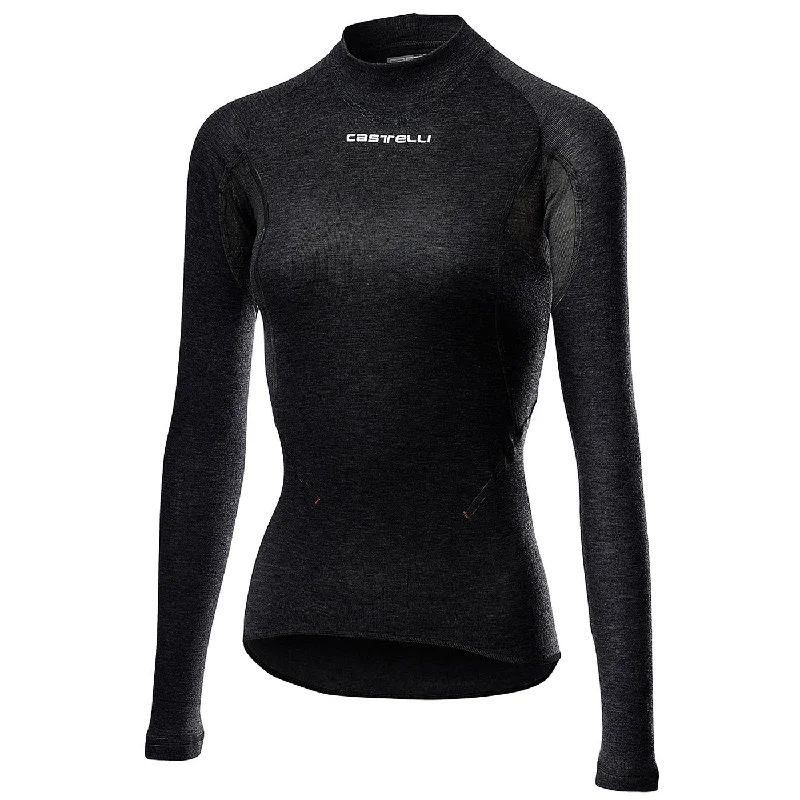 bicycle sidewall signal-Maglia intima maniche lunghe donna Castelli Flanders Warm 2 - Nero