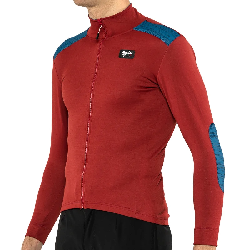 bicycle rental signal-Maglia maniche lunghe Pissei Lana Montalcino - Rosso blu