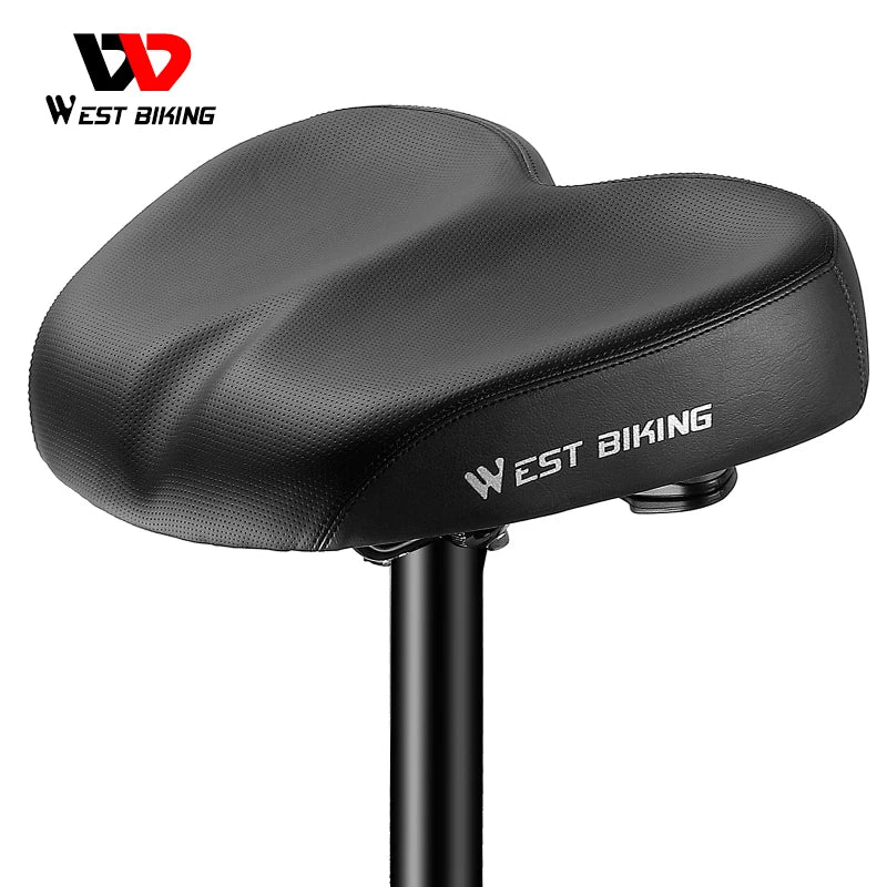 bicycle aluminum signal-WEST BIKING Wide Bicycle Saddle No-Nose