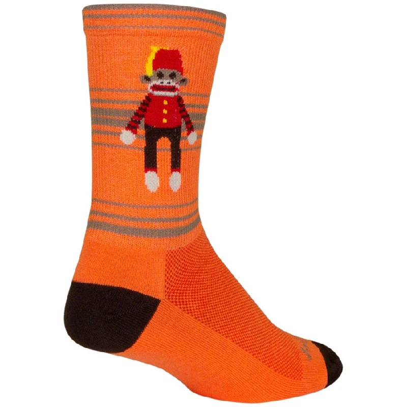 bicycle pedal toughness-Funky Monkey Crew Bike Socks - Orange