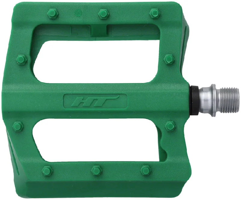 bicycle suspension sag-HT Components PA12 Pedals - Platform Composite 9/16" Green