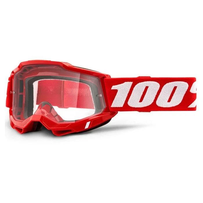 bicycle cleat toughness-100% ACCURI 2 RED GOGGLE - CLEAR LENS