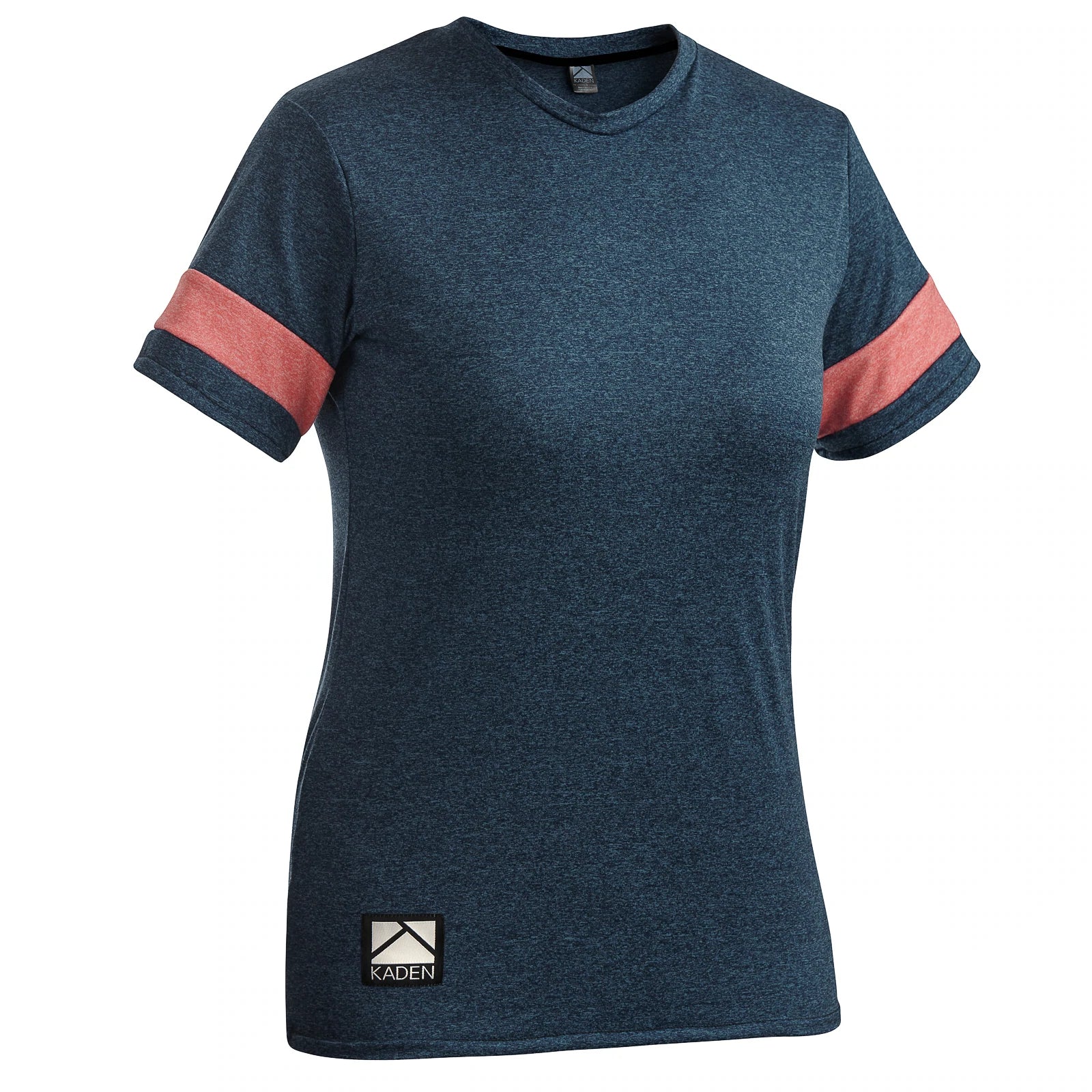 bicycle shoe rigidity-Kaden Apparel Florence Short Sleeve MTB Jersey - Womens - Midnight Blue-Persimmon