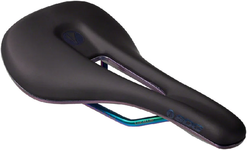 bicycle frame flexibility-SDG Bel-Air V3 Overland Saddle Lux-Alloy Rails Black/Oil