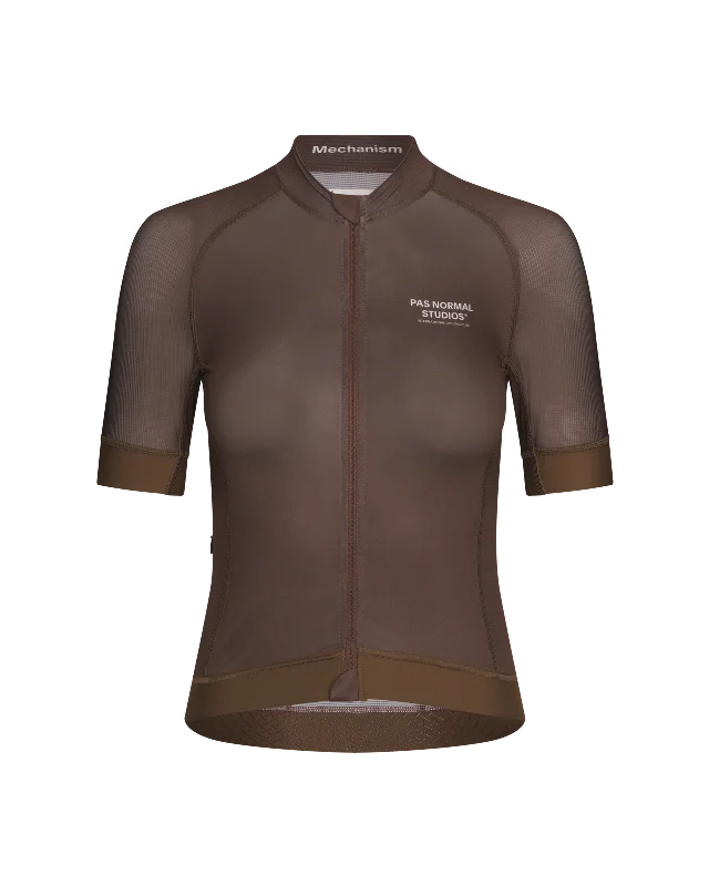 bicycle pedal durability-Women's Mechanism Jersey - Brown