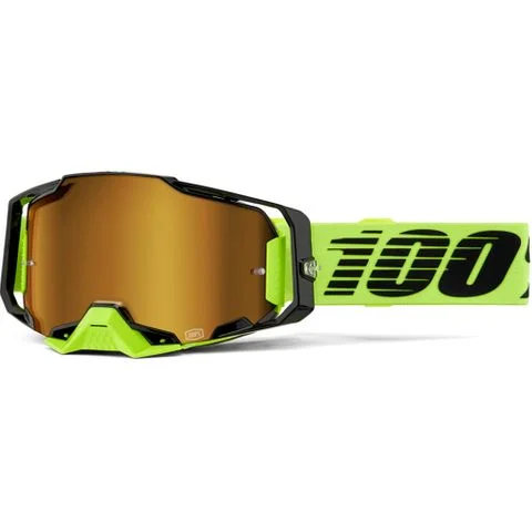 bicycle seatpost signal-100% ARMEGA GOGGLE - NEON YELLOW (GOLD MIRROR)