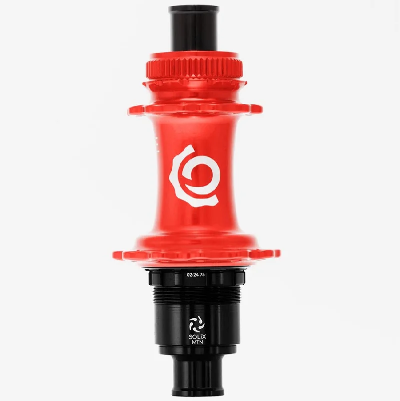 bicycle pedal durability-Industry Nine Solix M Classic Rear MS Disc Hub Rear 28H 12mm TA 148mm Shimano Micro Spline Red