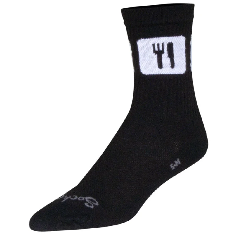 bicycle cleat fit-Crew Repeats Bike Socks - Black