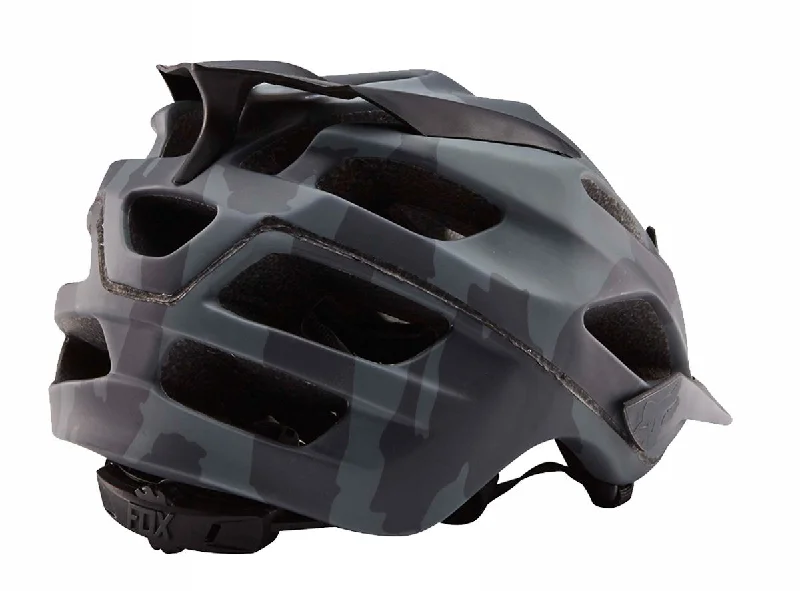 bicycle cleat toughness-Fox Racing Flux Camo MTB Helmet - Black Camo