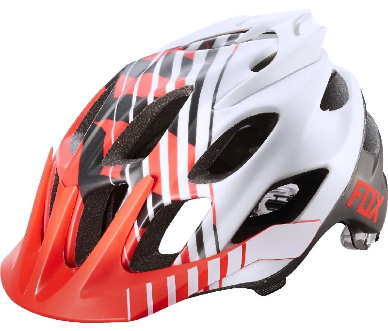 bicycle downhill signal-Fox Racing Flux Savant MTB Helmet - Savant - Red-White