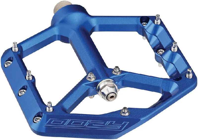 bicycle knee signal-Spank Oozy Pedals - Platform Aluminum 9/16" Blue