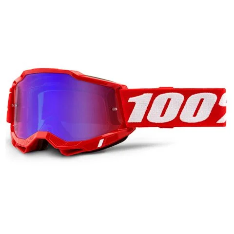 bicycle traffic signal-100% ACCURI 2 GOGGLE - RED (RED/BLUE MIRROR)