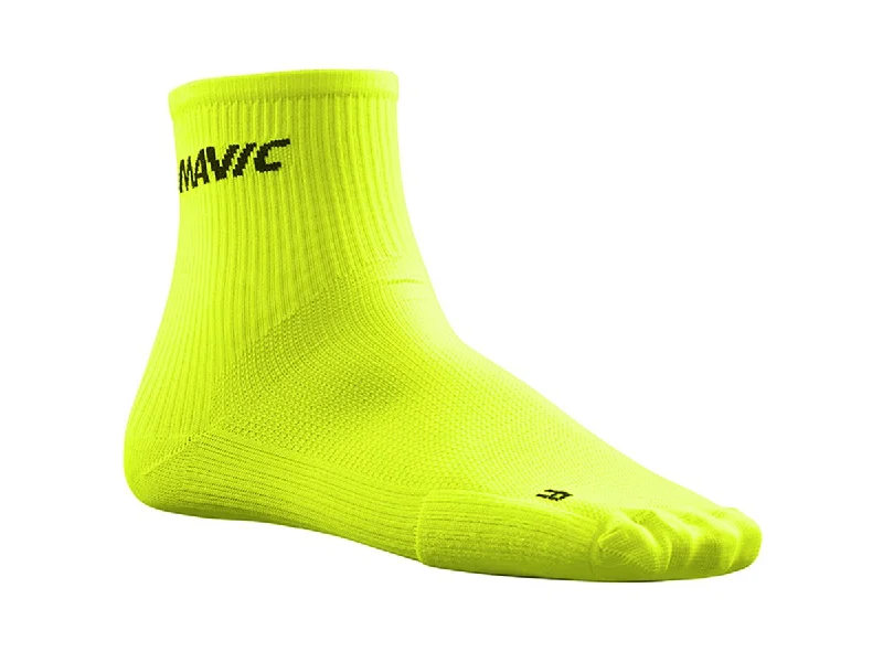 bicycle sprint saddle-Mavic Cosmic 6" Mid Sock - Safety Yellow