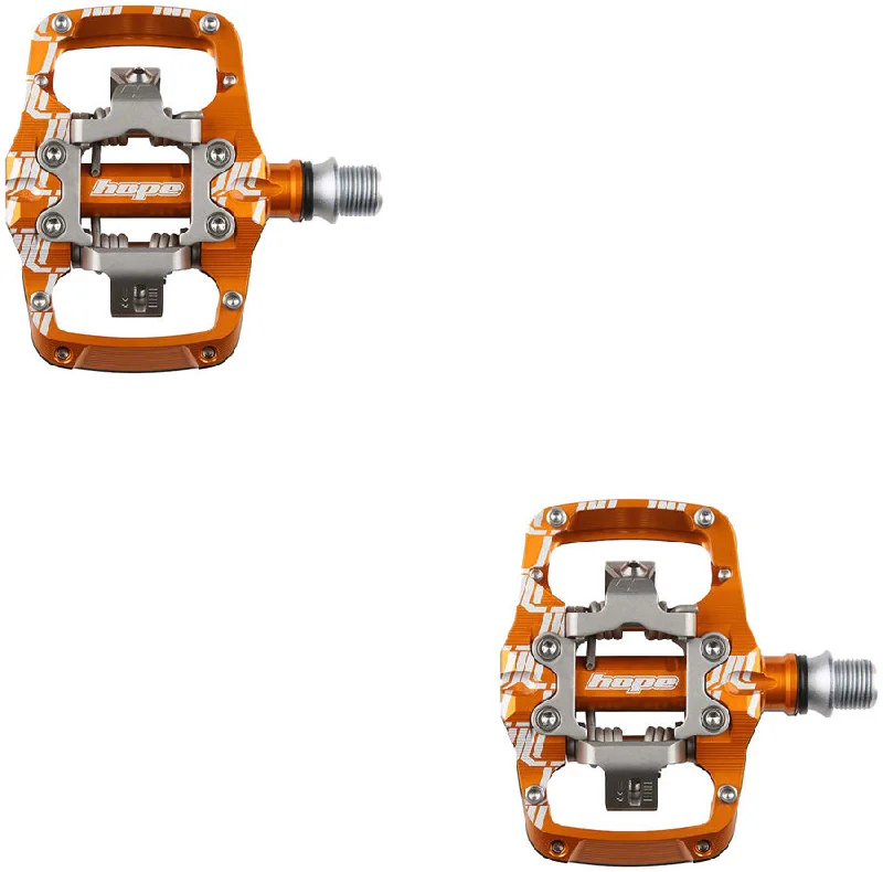 bicycle shoe resilience-Hope Union TC Pedals - Dual Sided Clipless with Platform 9/16" Orange