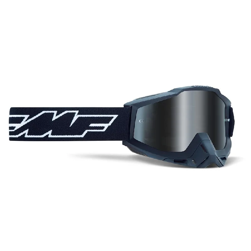 bicycle parking signal-FMF POWERBOMB GOGGLE - ROCKET BLACK (MIRROR SILVER)