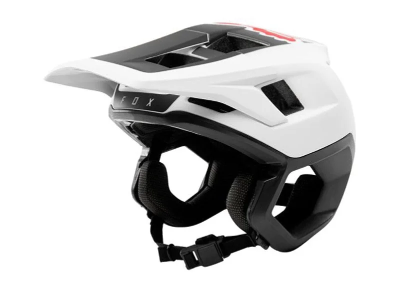 bicycle shoe durability-Fox Racing Dropframe MTB Helmet - White-Black - 2019