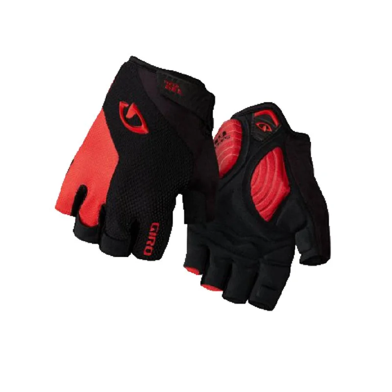 bicycle chain signal-Giro Strade Dure Supergel Road Cycling Glove - Black-Bright Red