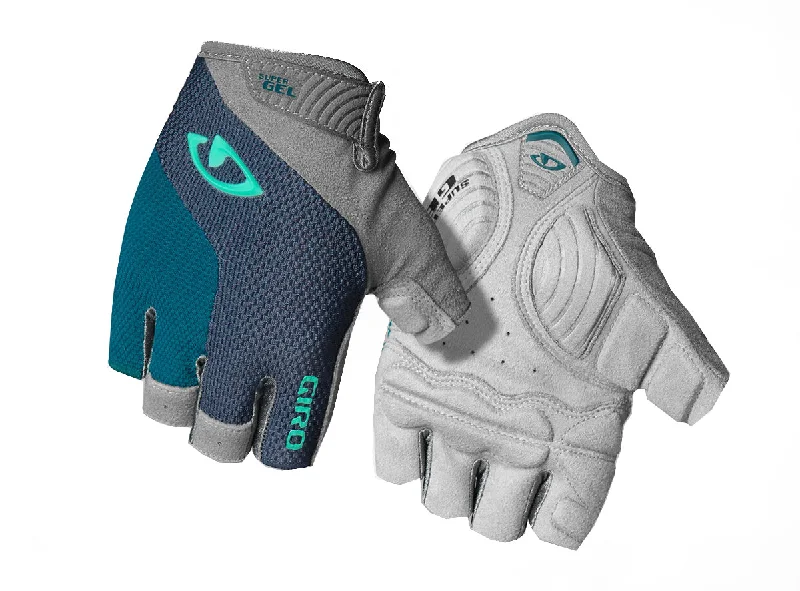 bicycle parking signal-Giro Strada Massa SuperGel Road Cycling Glove - Womens - Harbor Blue-Screaming Teal