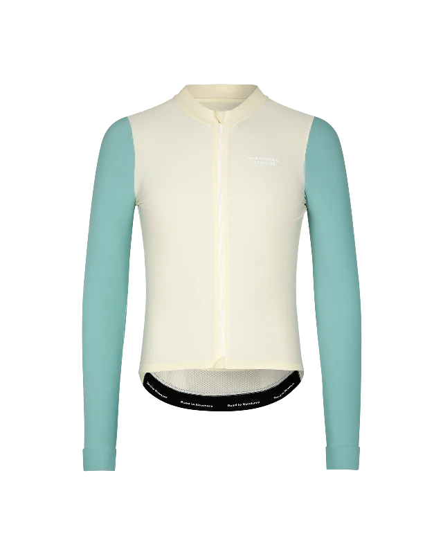 bicycle steel signal-Mechanism Long Sleeve Jersey - Off White / Light Teal