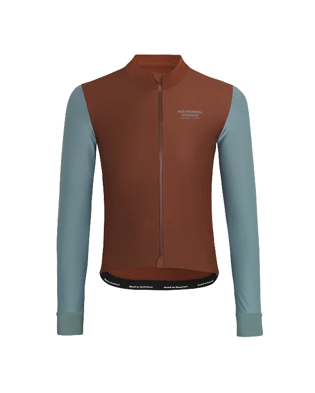 bicycle mountain signal-Mechanism Thermal Long Sleeve Jersey - Mahogany/ Dusty Teal