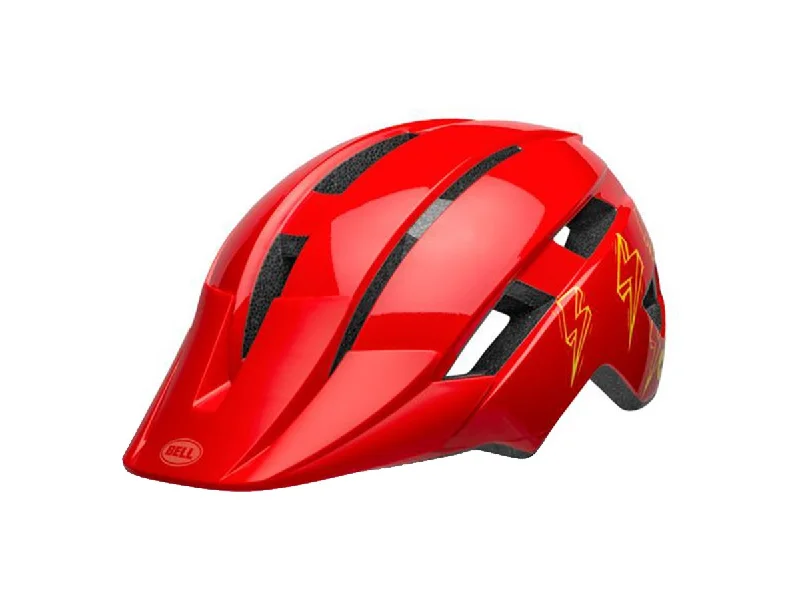 bicycle horn signal-Bell Sidetrack II MTB Helmet - Child - Red Bolts