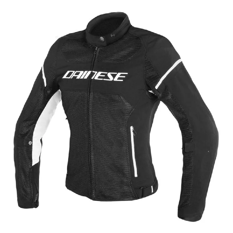 bicycle pad resilience-DAINESE AIR FRAME D1 TEX LADY JACKET - BLACK/WHITE