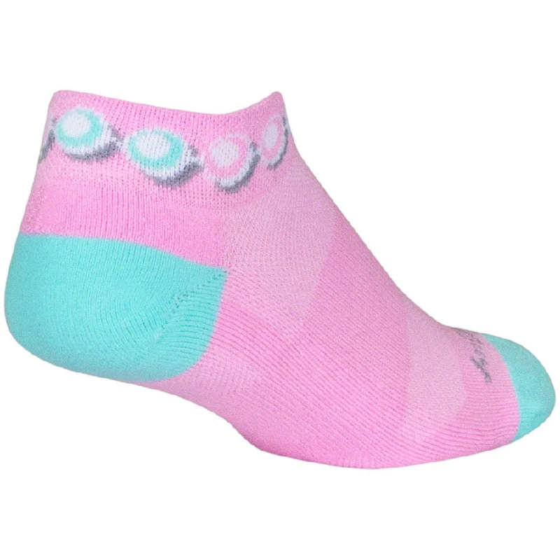 bicycle cleat resistance-Channel Air Pearls Classic Low Women's Bike Socks - Pink