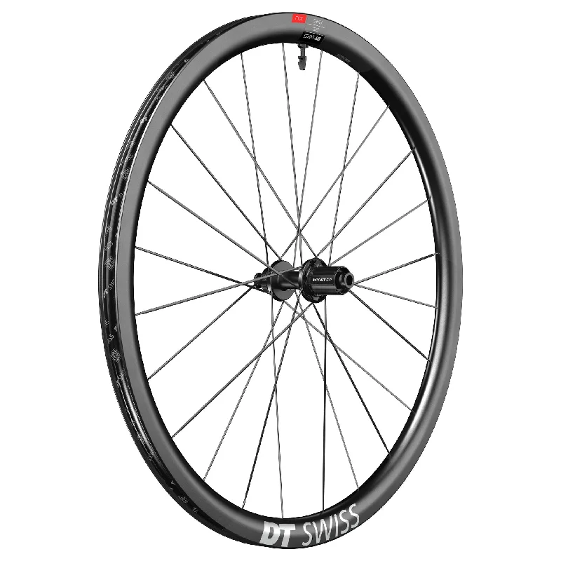 bicycle sidewall stability-DT Swiss ERC 1100 DiCut 35 Rear Wheel - 700 12 x 142mm Center-Lock HG 11 Road/XDR BLK